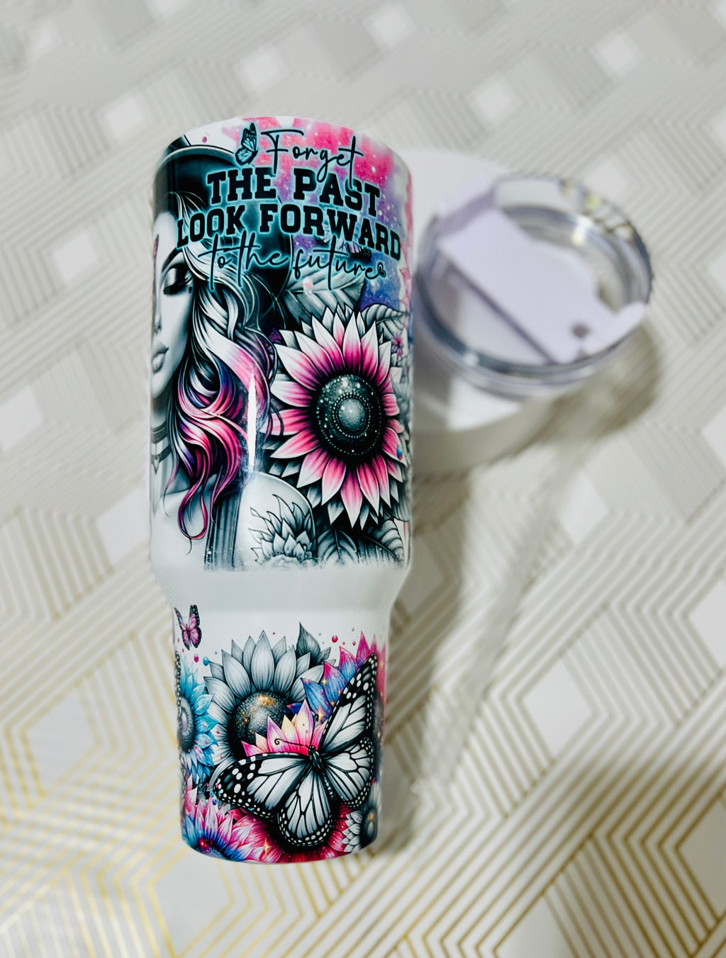 Forget the Past 40 oz Insulated Tumbler with handle