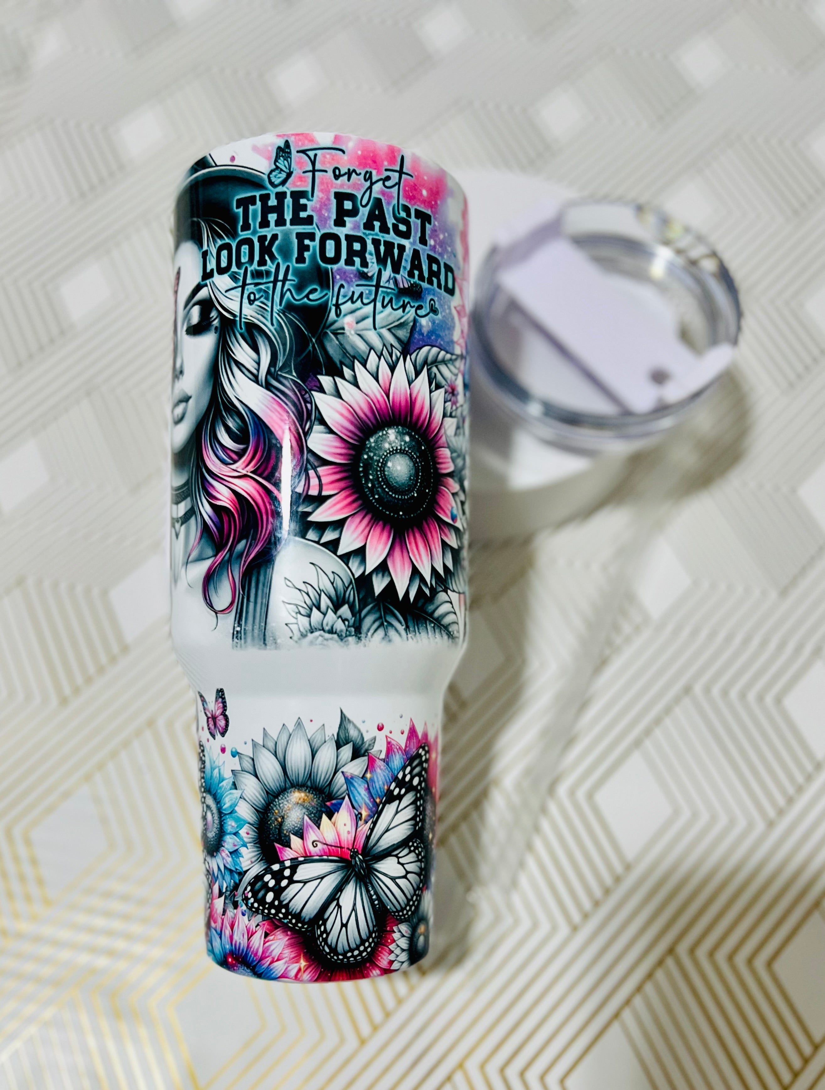 Forget the Past 40 oz Insulated Tumbler with handle