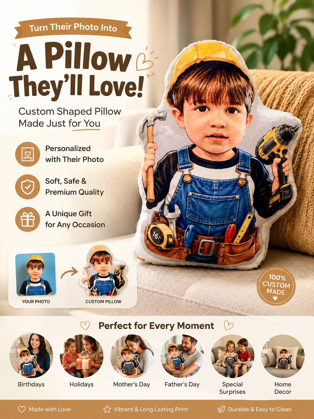 14-inch Customized Pillow