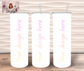 20 oz Sublimation Blank Tumbler with plastic straw